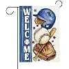 Welcome Baseball Decorative Garden Flag, Sport Helmet Bat Small Yard jjp
