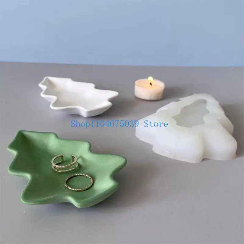 

5asd Holiday Tree Silicone Dish Mold Crafting Plaster Chocolate Resin Making Supplies