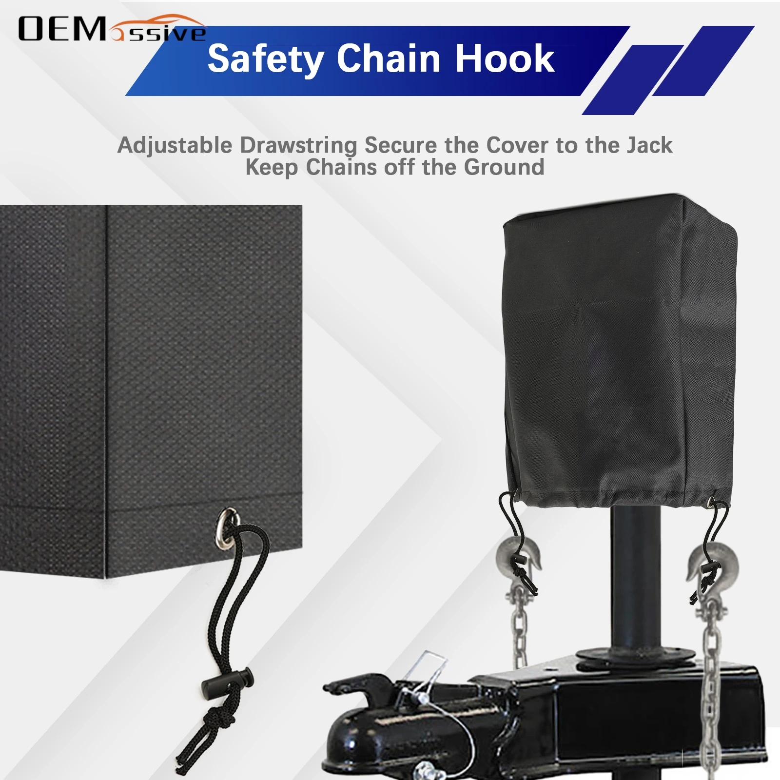 

Универсальный чехол для сцепного устройства для каравана, электрический чехол для сцепного устройства прицепа, водонепроницаемый чехол для буксирного сцепного устройства, защита для домкрата для прицепа