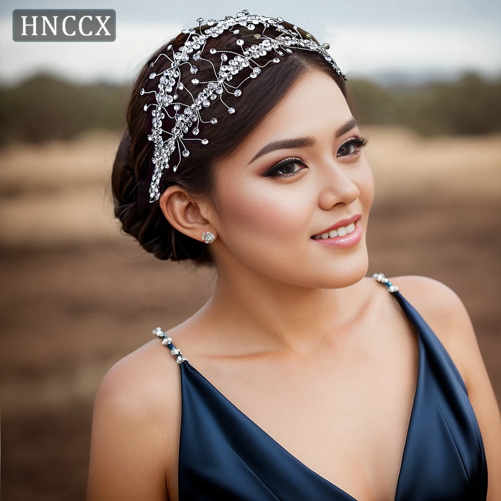 

HNCCX Elegant Bridal Headband For Wedding Hair Ornaments Shiny Rhinestone Pageant Wedding Headdress Women Headdress CP463