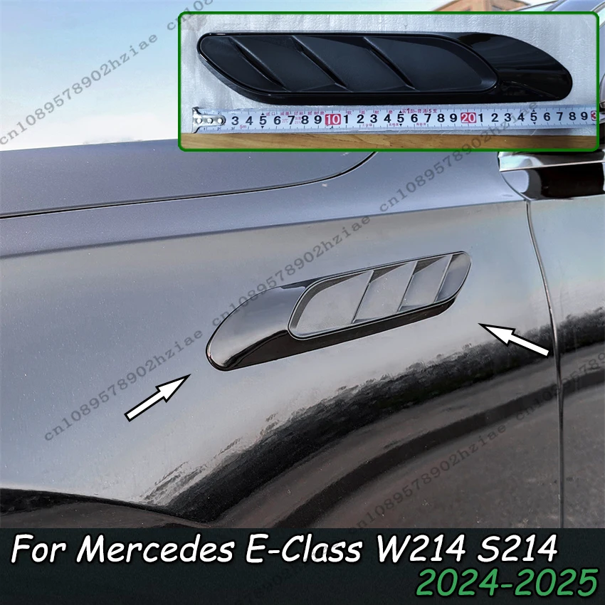 

Car Side Air Vent Cover Trim Fender Sticker For Mercedes-Benz E-Class W214 S214 2024+ E260 E300 AMG Gloss Black Car Accessories
