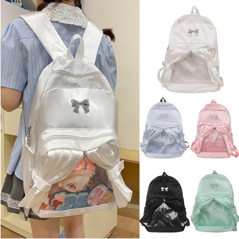 Subculture Kawaii Ita Bag Girl Cute Pleated Shoulder Bags Large Capacity Transparent Backpack Student School Backpacks Рюкзак