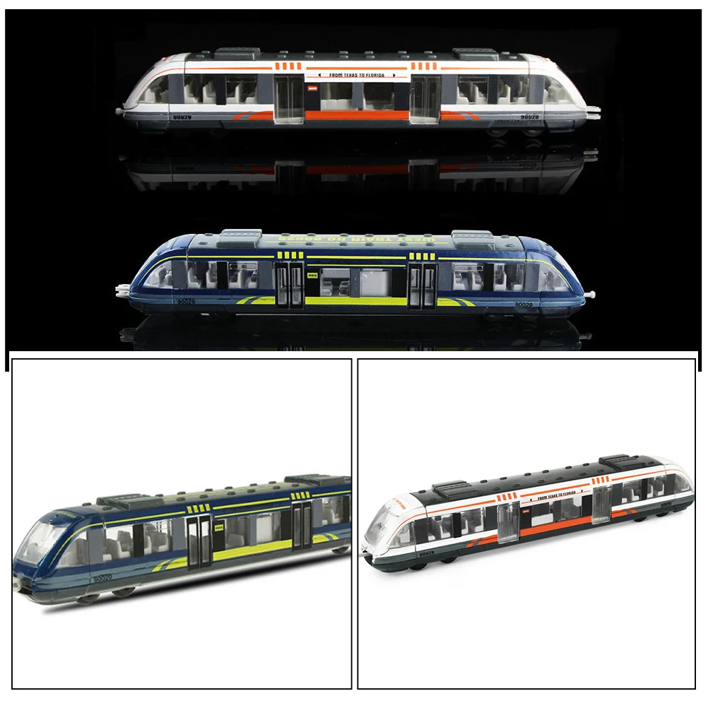 Juego eléctrico de aleación de vía férrea de alta velocidad para niños, juego de tren de simulación para niños de 2 a 4 años, tren no remoto, 2 uds.