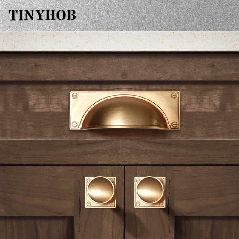 TINYHOB  European Cabinet Handle Shell shape Furniture Hardware Zinc alloy Kitchen Door Knobs Cupboard Wardrobe Drawer Pulls