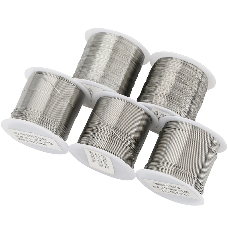 1 لفة الفولاذ المقاوم للصدأ 0.2 0.3 0.4 0.5 0.6 مللي متر الديكور سلك خط الموضوع قوي الحبل قطر سوار سلسلة DIY بها بنفسك صنع المجوهرات