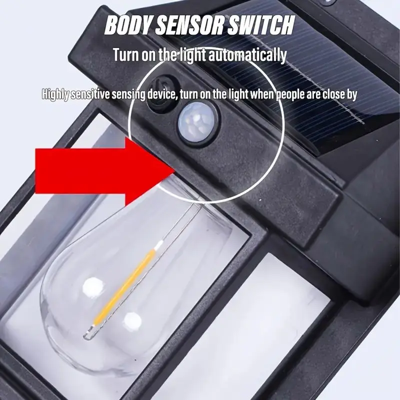 1/2/4/8 Solar Wall Lights IP44 Motion Sensor LED Lantern Wall Mounted Suitable for Outdoor Lighting on Courtyard Porch Decks