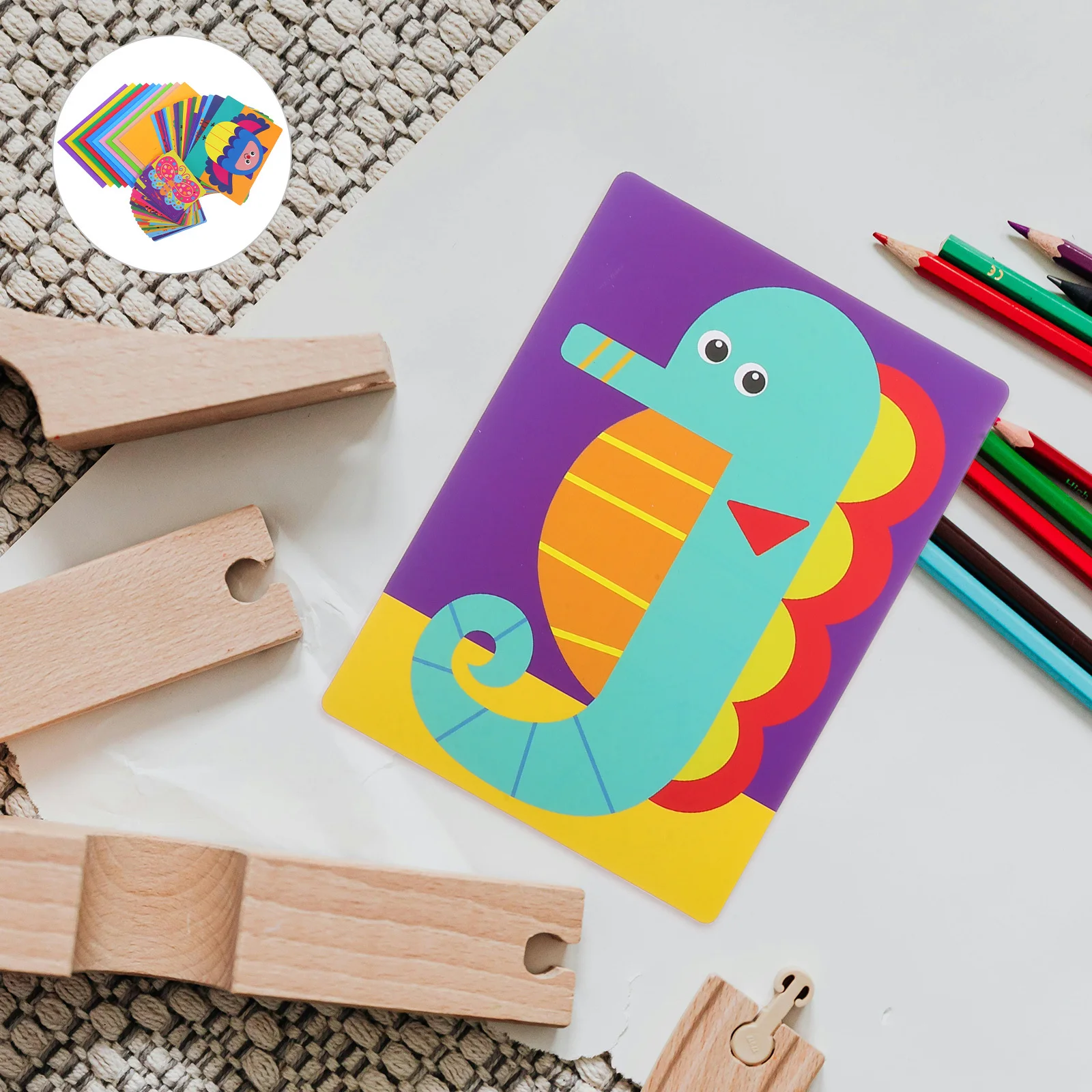 

1Set Eva Foam Stickers 3D Puzzle Cartoon Animal Learning Education Kit Preschool Craft Activity Supplies Travel Craft Game