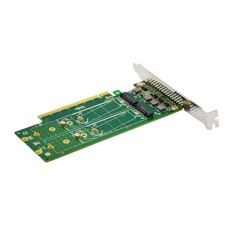 Adaptateur SSD PCIe x16 vers 4 ports M.2 NVMe, profil bas