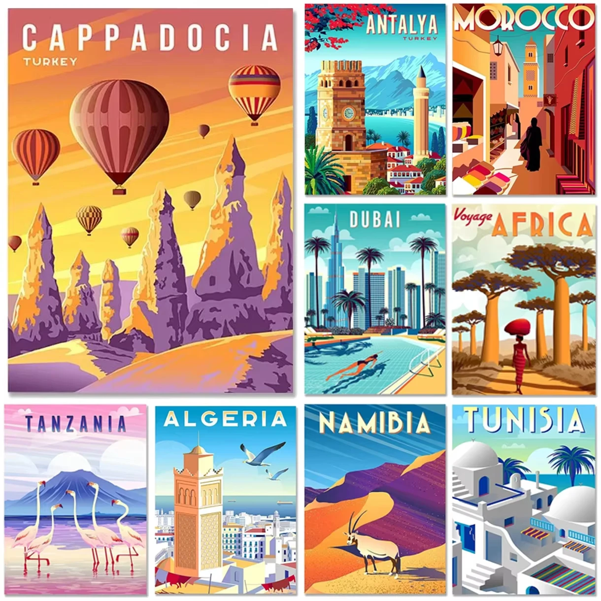 Vintage Kappadokien Dubai Thema Diamant-Malerei-Set Mosaik Kreuzstich für Heim Café Garten Club Bar Dekoration