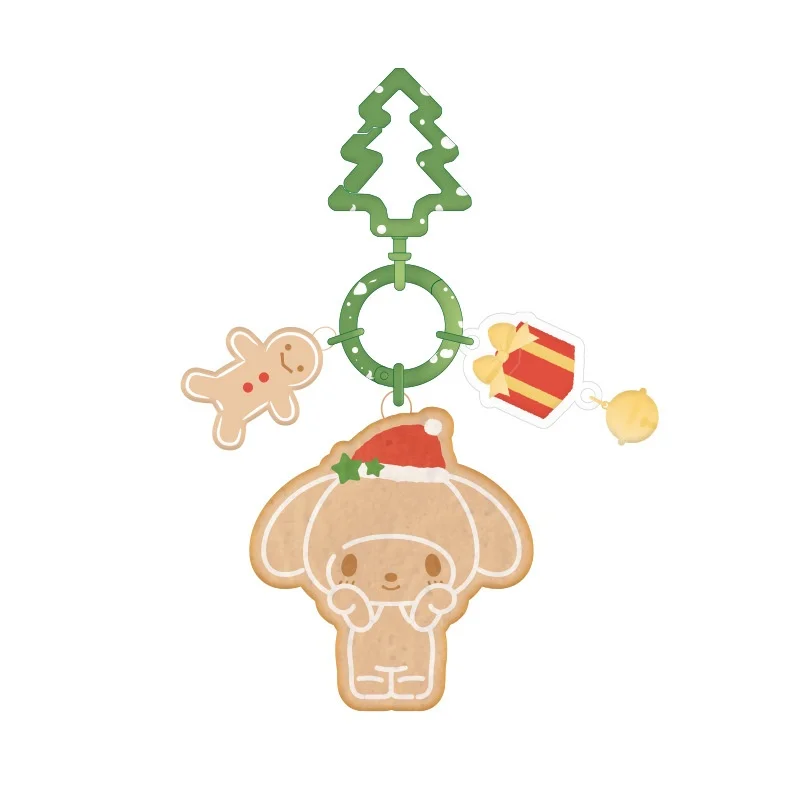 Sanrio personages, sleutelhanger in de vorm van een peperkoek, kerstboomketting, bel, tasdecoratie, feestelijk verzamelobject, sleutelring, cadeau.