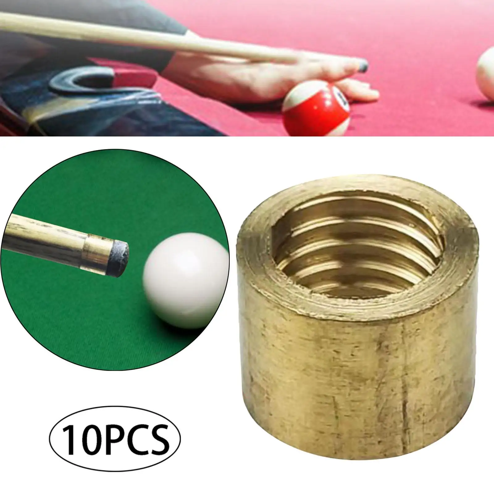 

Billiard Cue Head Repair Kit Brass Ferrule Copper Hoop Portable Parts Set for Billiard Cue Tools