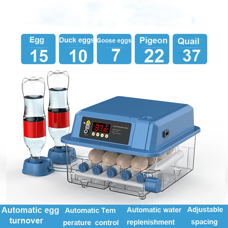 

6/9/12/15 Egg Turner Incubators Full Automatic Temperature Control Bird Quail Chick Eggs Hatcher Farm Incubation Tool 220V 110V