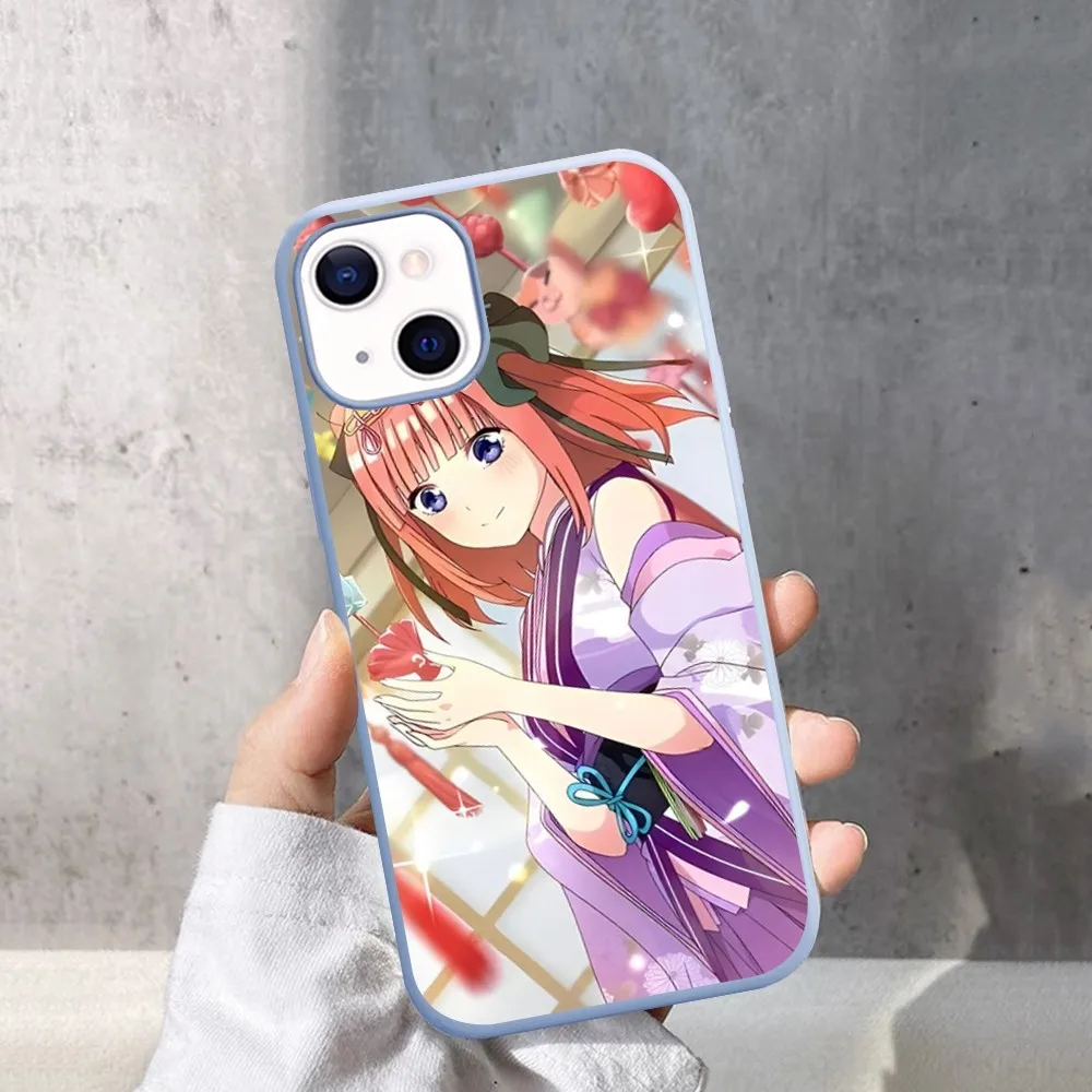 Nino Nakano casing ponsel Anime, casing ponsel warna permen polos untuk IPhone 14 11 12 13 Mini Pro Xs Max 8 7 6 6S Plus X XR