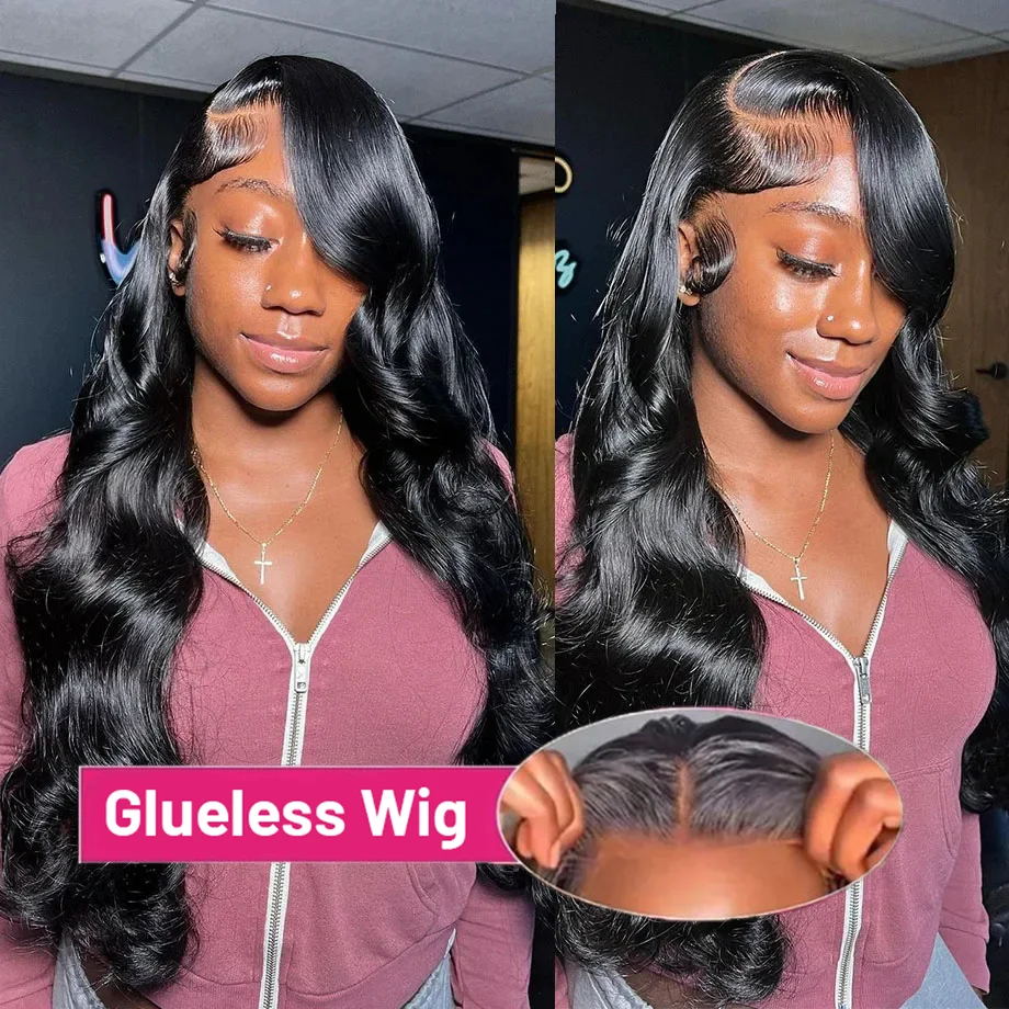 

Easy Go Body Wave Glueless Wigs Human Hair 4x6 Transparent Lace Closure Wig For Black Women 180% Lace Wig Pre Plucked MYLOCKME