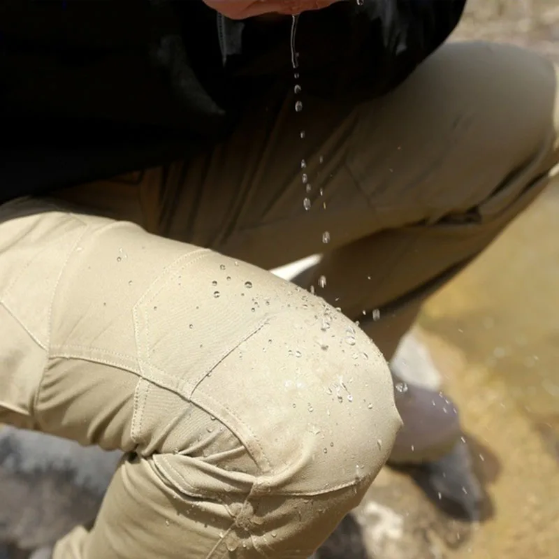 Immagine 4: Pantaloni Cargo Tattici Estivi da Uomo, Leggeri, Casual, Impermeabili, Resistenti all'Usura, Multi-tasche, per Escursionismo all'Aperto