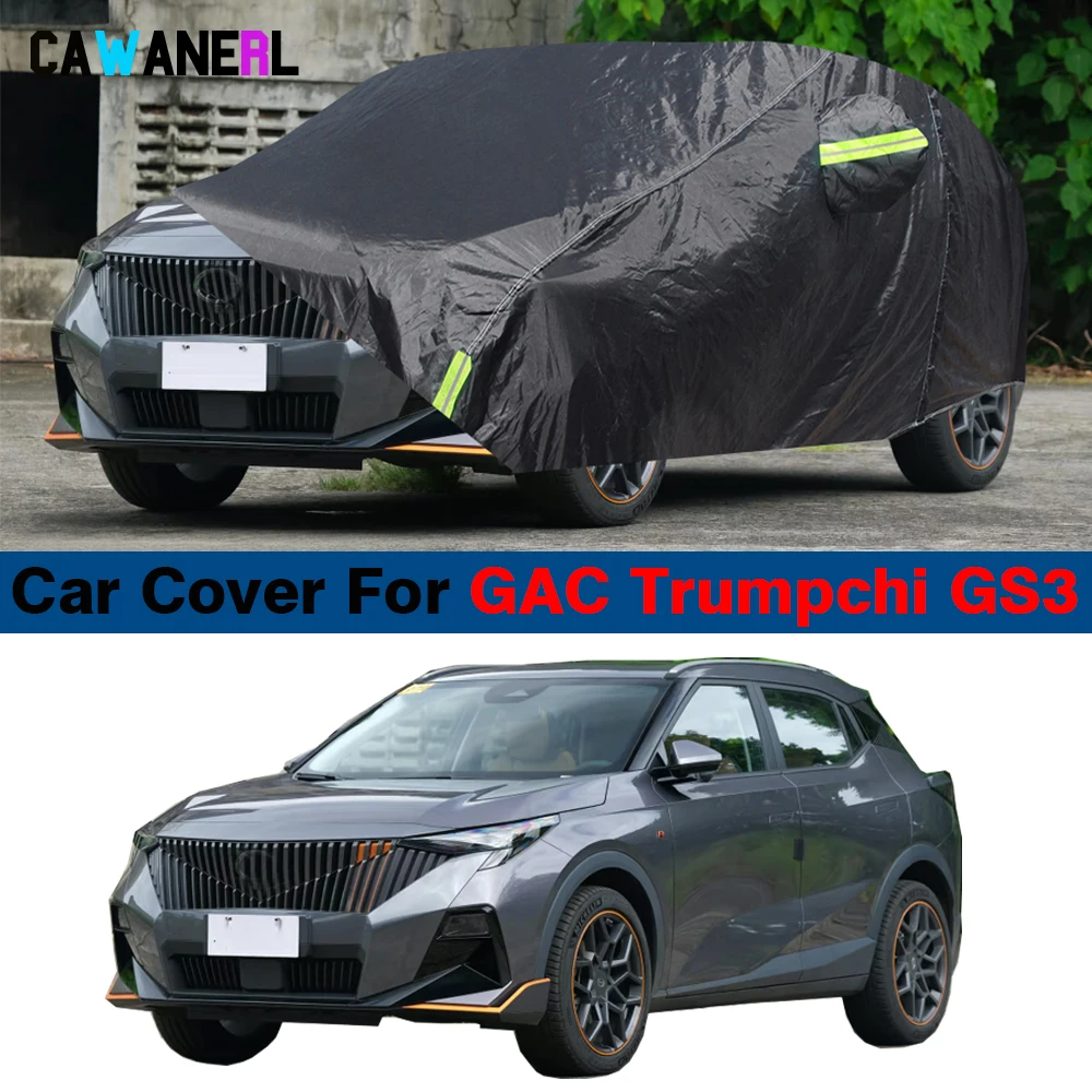 Full Black Car Cover Anti UV Sun Rain Snow Wind Protect SUV Cover Waterproof For GAC Trumpchi GS3 Emzoom Yingsu 2017-2025