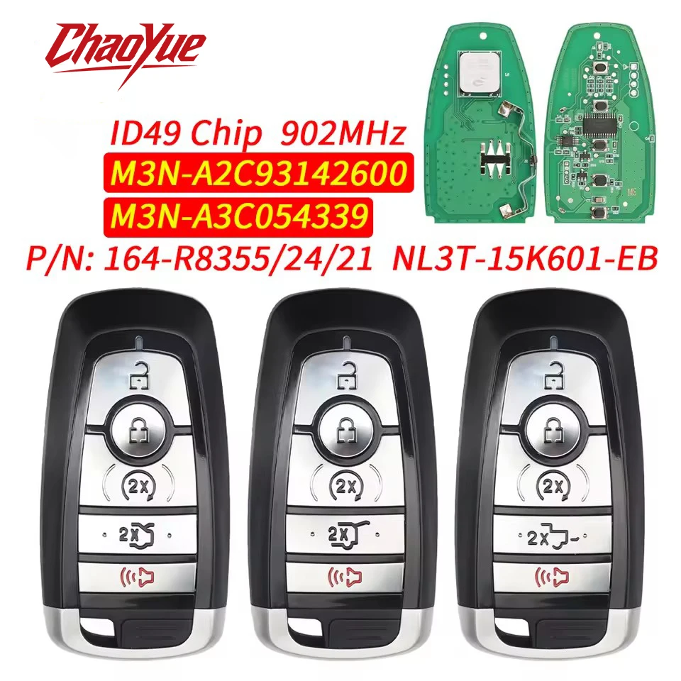 ChaoYue 49Chip 902MHz M3N-A2C93142600 Smart Car Key For Ford F-150 F-350 F-450 Explorer Edgs Fusion Expedition Mustang 2017-2020