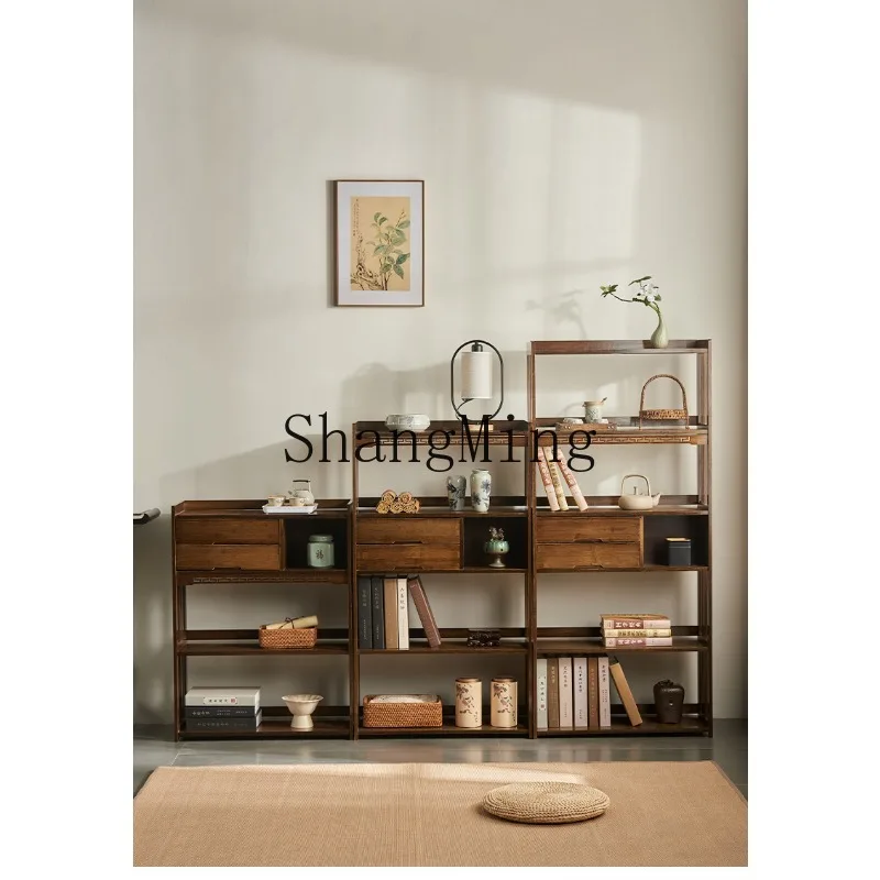 ZHB bookshelf Bogu shelf solid wood tea space decoration new Chinese style Duobao Pavilion study antique display shelf floor G