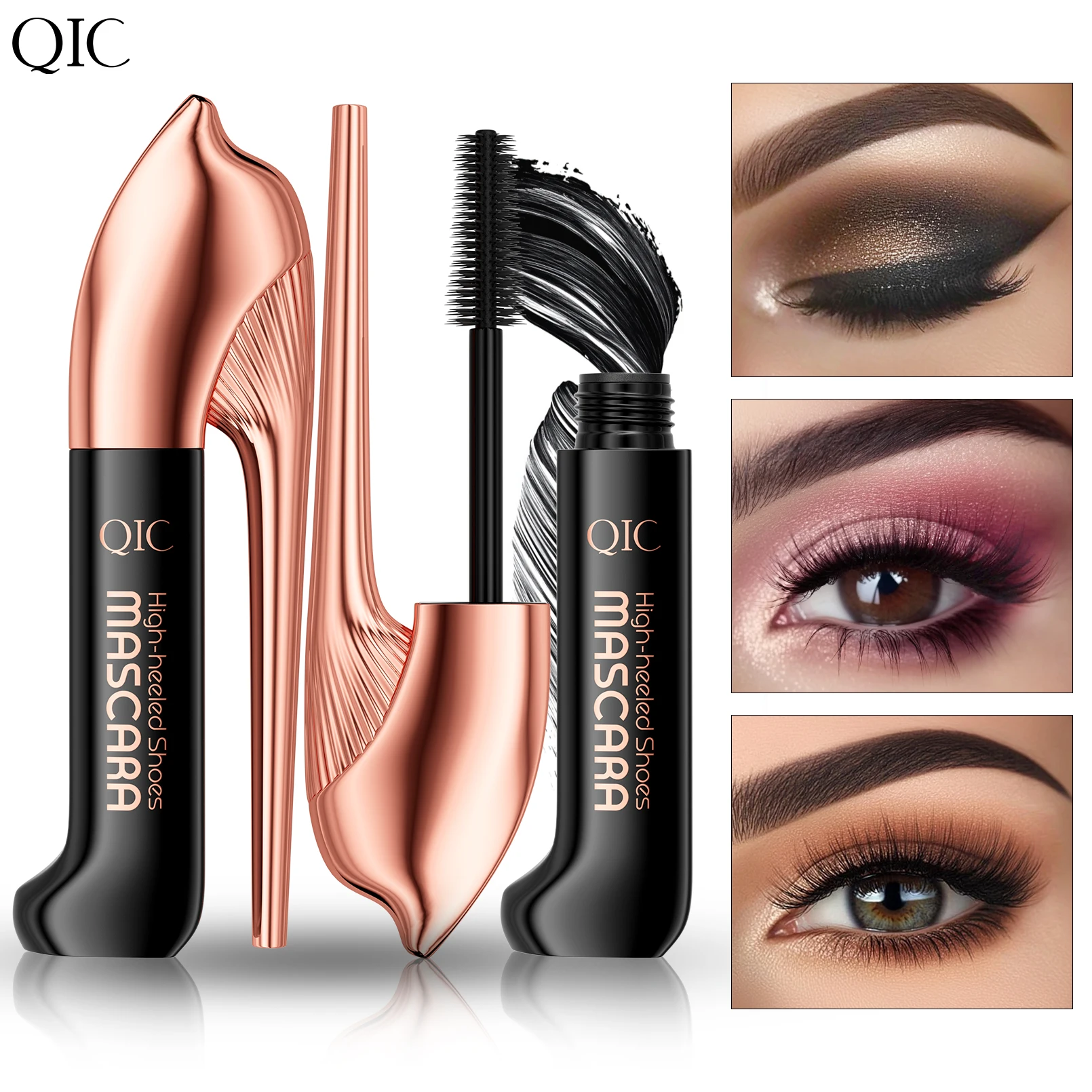 Mascara met hoge hakken, wimperprimer waterproof, verlenging, volumegevend, krullend, geen vlekken, geen make-up