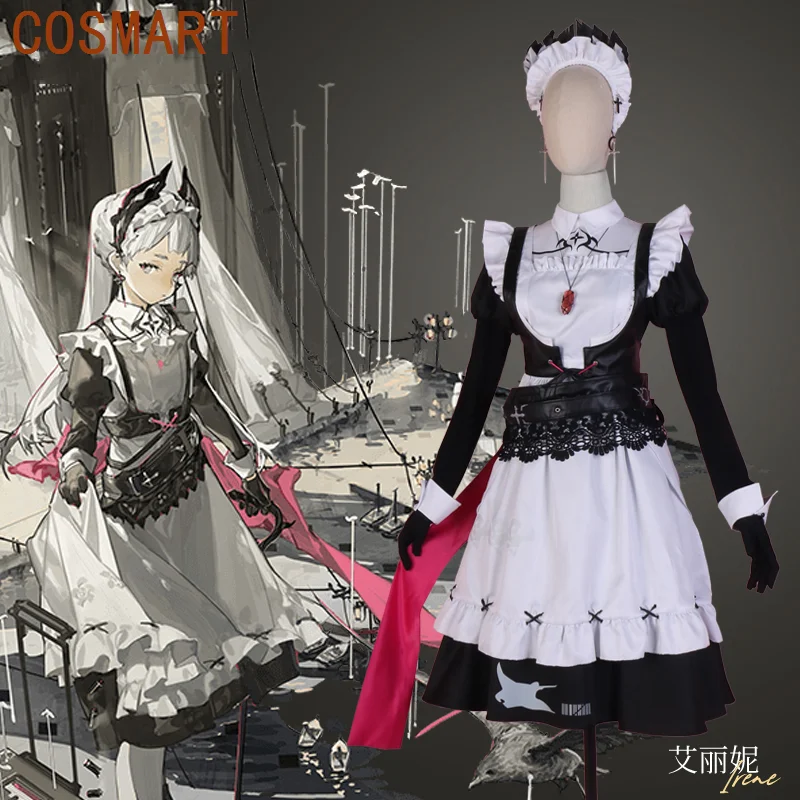 Anime Arknights Irene AMBIENCE SYNESTHESIA Cos Game Suit Elegant Lovely Maid Dress Uniform Cosplay Costume Halloween Party Dress