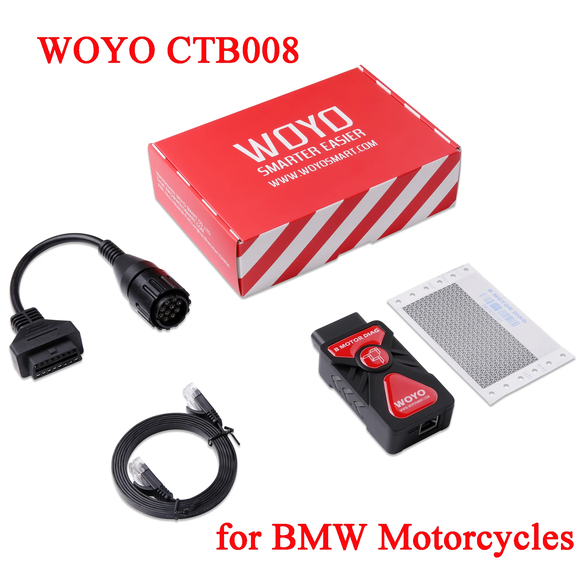 WOYO CTB008 for BMW Motorcycles Blue-tooth 5.0 Wireless Cellphone Tester OBD2 Diagnostic Scanner Motorcycle Diagnostic Tool