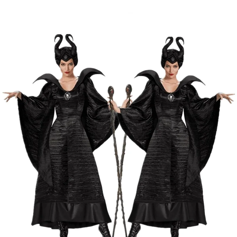  S Beau Malificent Cosplay Performance Costume Women's Witch Bla Devil Play Dr loween Outfit