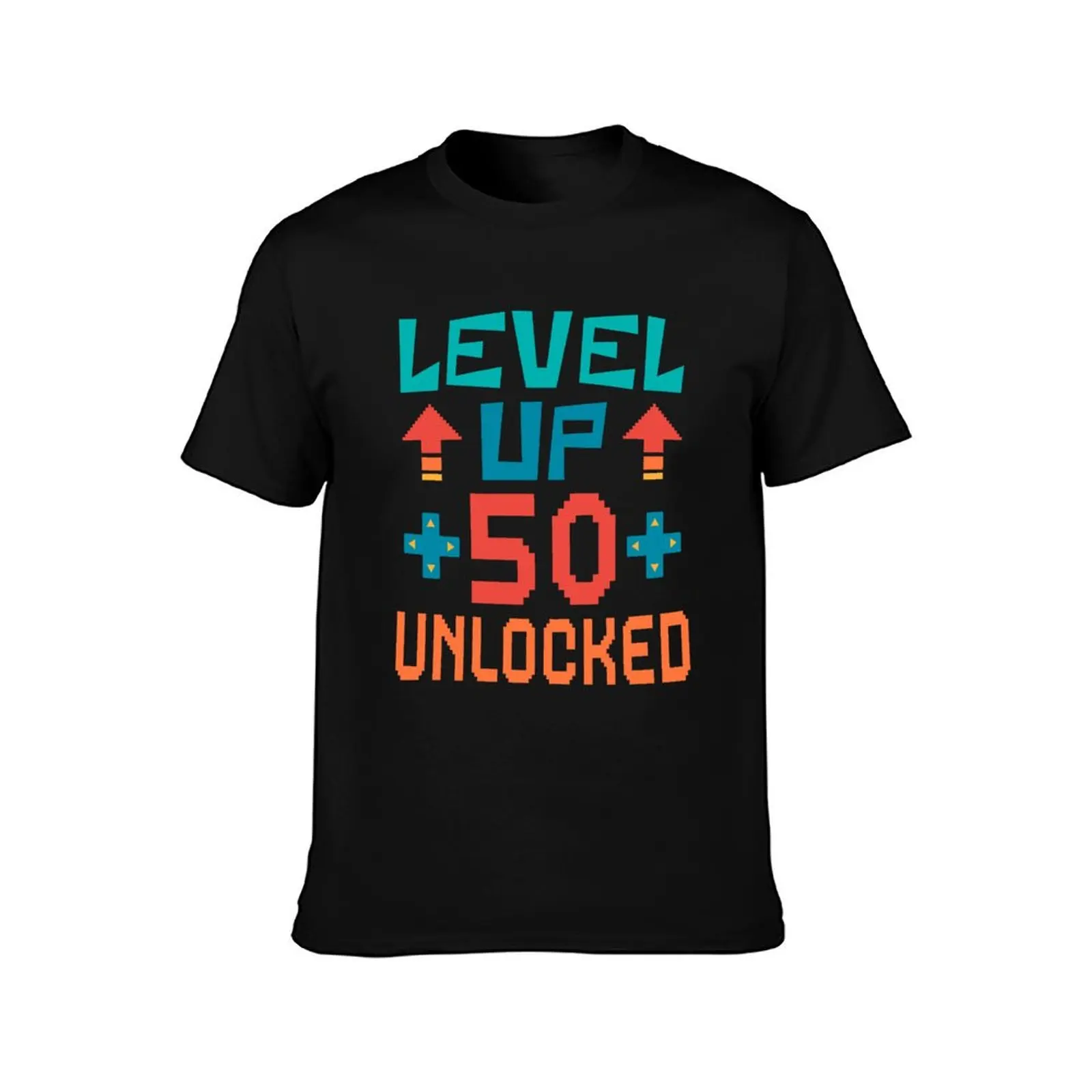 Level Up, 50 Unlocked. Retro T-Shirt quick drying kawaii clothes vintage clothes men tshirt