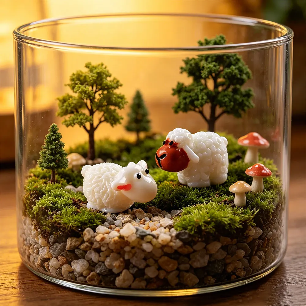 10PCS Cute Animals Miniature Ornament DIY Fairy Garden Statue Figurines Landscape Pot Dollhouse Handcrafts Decoration Home Decor