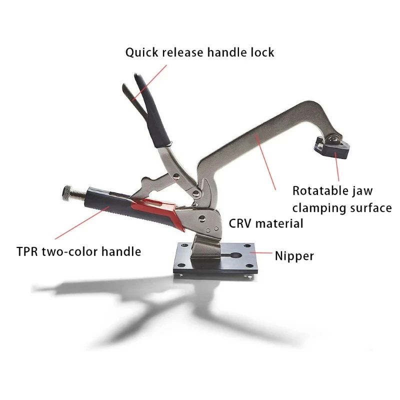 Woodworking Adjustable Rotary Carpentry Fixing Clamp 75mm/150mm High Clamping Force 360° Rotation Fits 8.3mm T Track