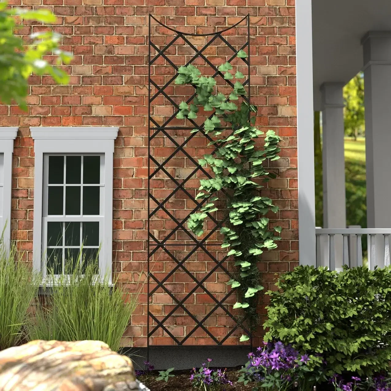 Black 108-Inch Height by 30-Inch Width Panacea 89655 Giant Trellis Includes Wall-Mounting Brackets Steel