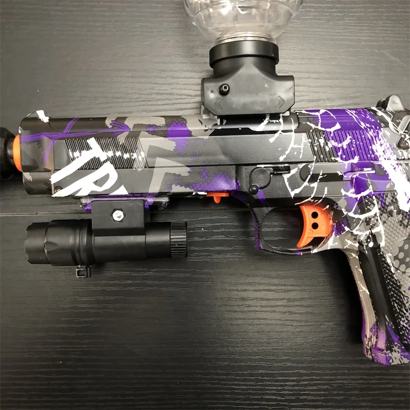 Elektryczna zabawka pistolet zabawkowy M92 przesuwane automatyczne rozpryski gry strzelanki idealny prezent dla dzieci chłopców zabawka dla dorosłych pistolet zabawkowy