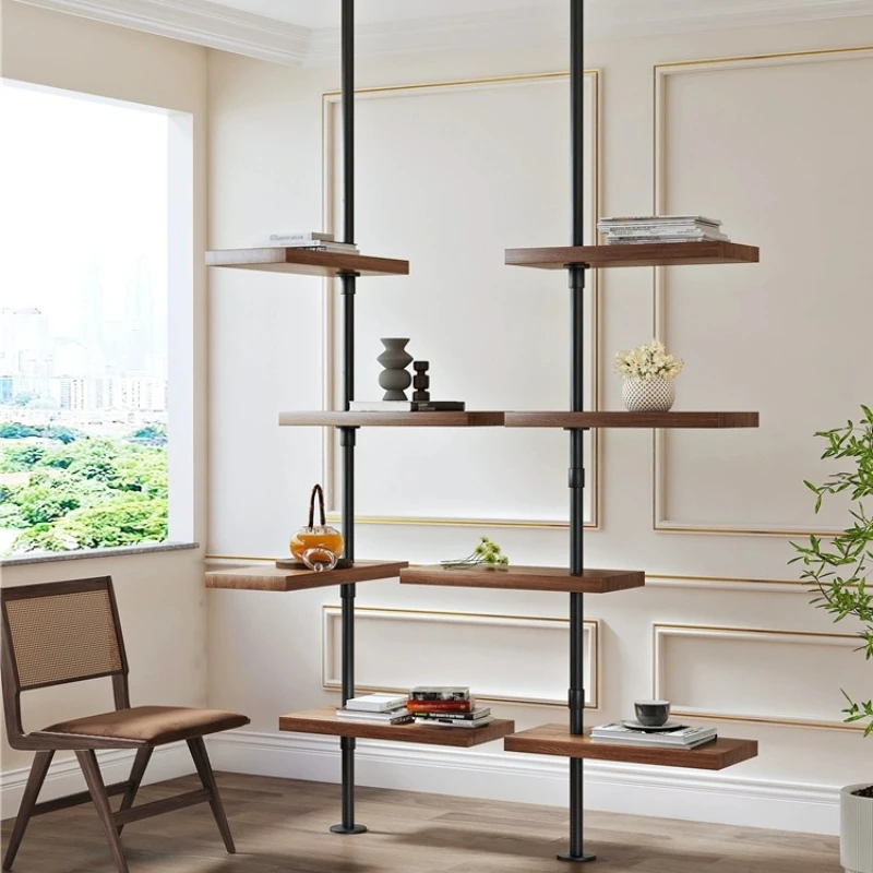 Simple shelves, creative top-iron bookshelves, living room partition walls, storage shelves, hanging display shelves