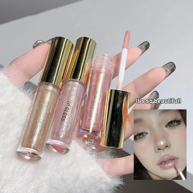 Diamond Glitter Lip Gloss rossetto idratante rimpolpante Lip Glaze High Gloss Sparkle Liquid Lip Tint cosmetici per il trucco coreano