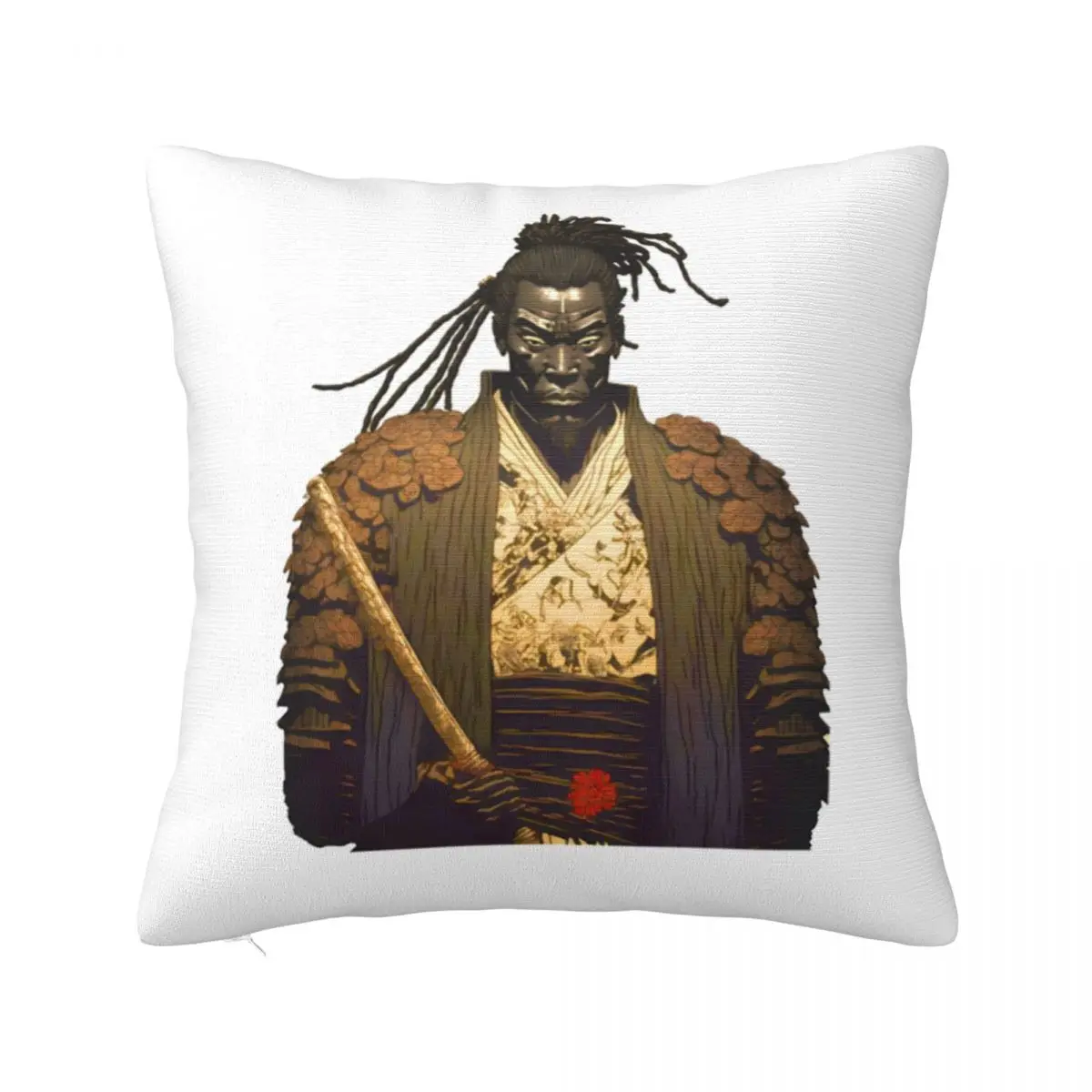 Yasuke The Samurai In Feudal Japan 1579 No Square Pillowcase Pillow Cover Cushion Zip Decorative Throw Pillow for Home Sofa