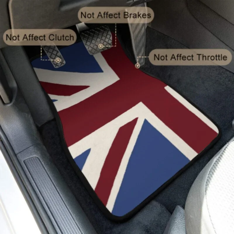 Custom Made Car Floor Mats Front & Rear Set Union Jack For Mini Cooper 2007-2023 R55 R56 R57 R60 R61 F54 F55 F56 F57 F60 Clu