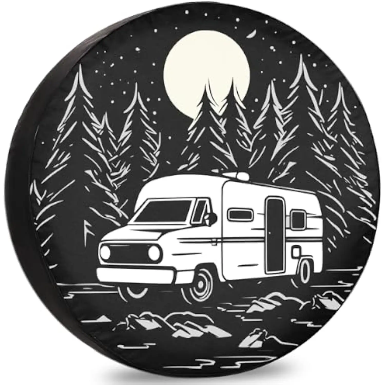 

Moonlit Forest RV Camper Tire Cover Weatherproof Universal Spare Wheel Protector for Trailer SUV Truck