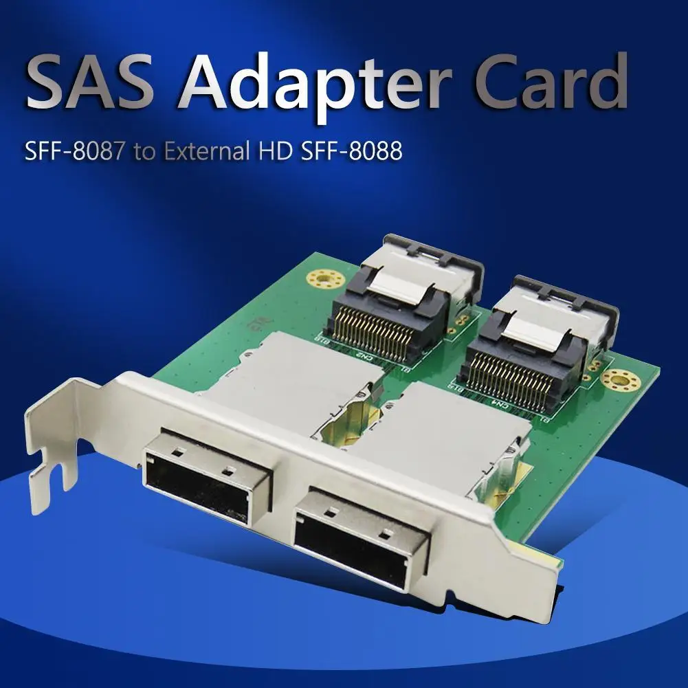 SAS Cable Mini SAS SFF-8087 2 Port to External SFF-8088 PCBA Female Adapter Front Panel PCI SAS Card Adapter