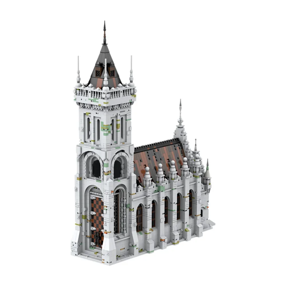 Gobricks MOC Middeleeuwse Retro Gothic Kerk Bouwstenen Model Gotische Kathedraal Gevel Bakstenen DIY Gemonteerd Speelgoed Verzamel Cadeau