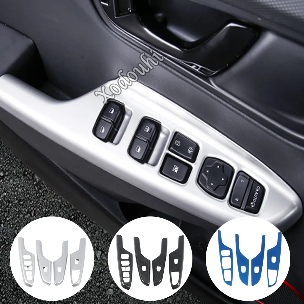 

Car Styling Door Stick Window Glass Panel Armrest Lift Switch Button Trim For Hyundai Kona Encino Kauai 2017 2018 2019 2020 2021
