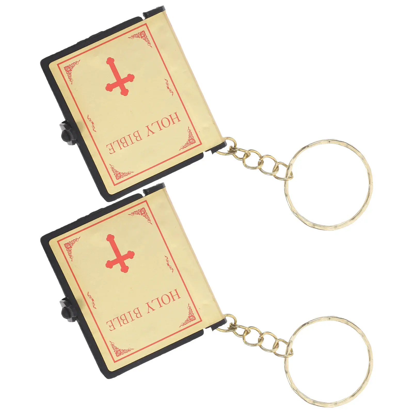 2Pcs Bible Key Ring Miniature Book Pendant Religious Gifts Keychain for Backpack Bag Decoration Daily Use Mini Bible Keychain view 4