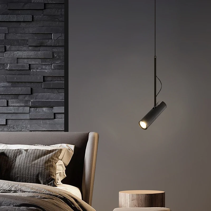 Minimalistyczne punktowe reflektory LED żyrandol nowoczesny minimalistyczny lampka nocna do sypialni Nordic Bar kuchnia atmosfera żyrandol GU10