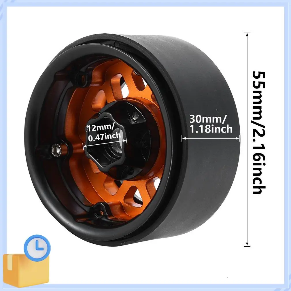 

ABTK-4PCS 1.9 Metal Beadlock Wheel Hub Rim For 1/10 RC Crawler Axial SCX10 90046 AXI03007 Traxxas TRX4 Redcat D90