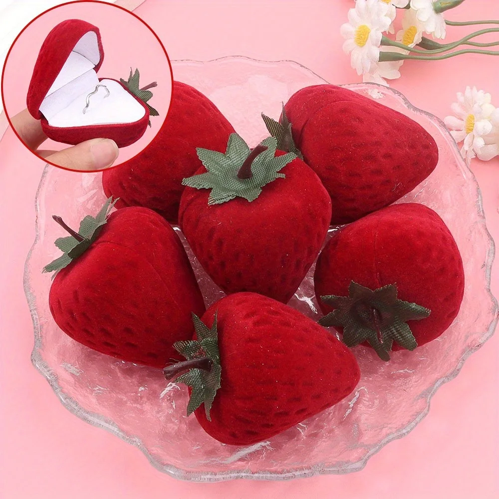 

Коробки для колец в форме клубники, 1/2/3 шт., используемые для коробок для хранения ювелирных изделий своими руками, декоративные подарочные коробки