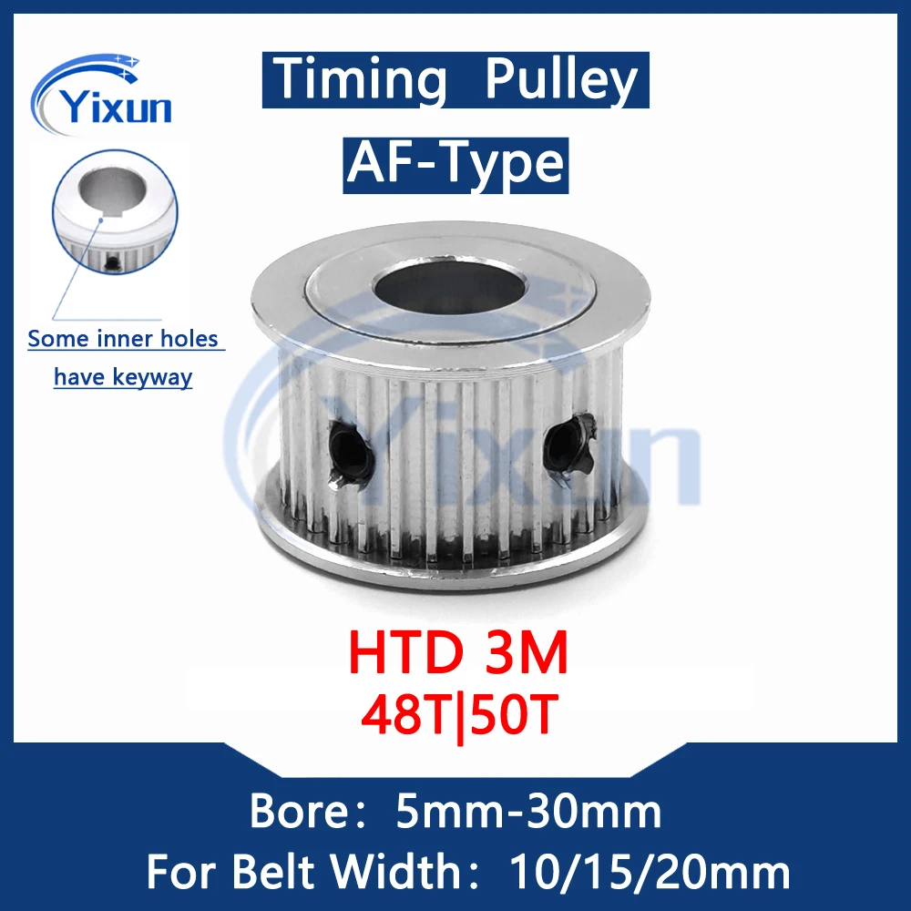 

HTD 3M Timing Pulley 48T 50 Teeth Keyway Bore 5mm-30mm For Belt Width 10/15/20mm 3M Synchronous Wheel 3M 50Teeth Gear Pitch 3mm