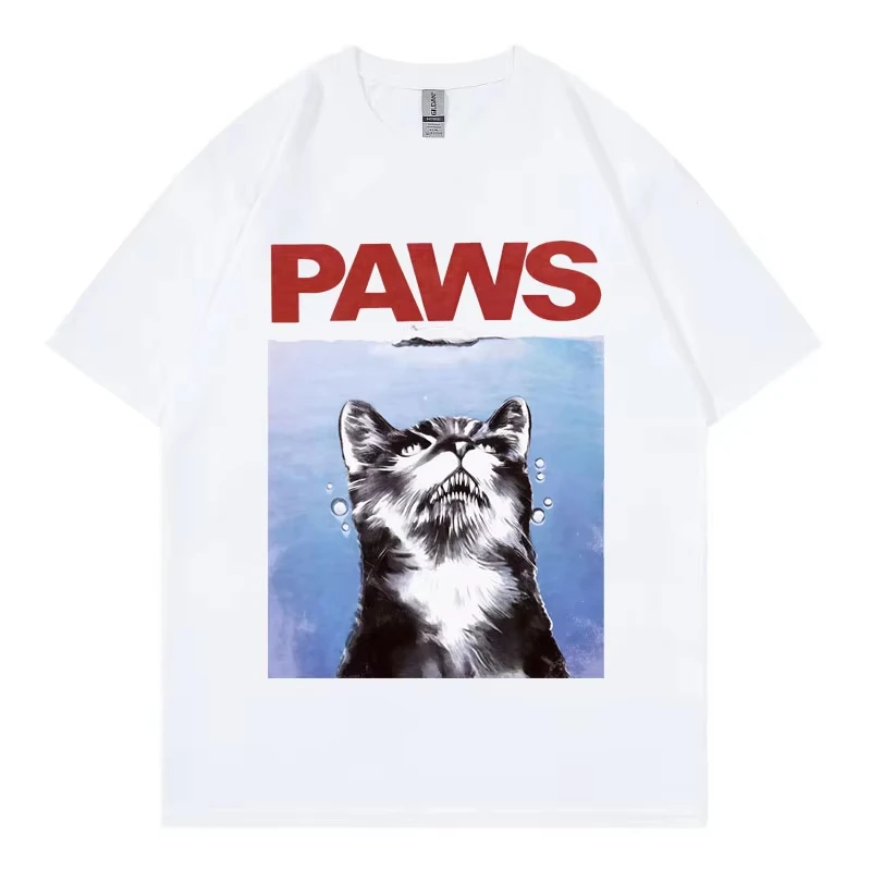 Divertida camiseta de piernas y barbilla para gatos ropa femenina camiseta de manga corta de moda gotica