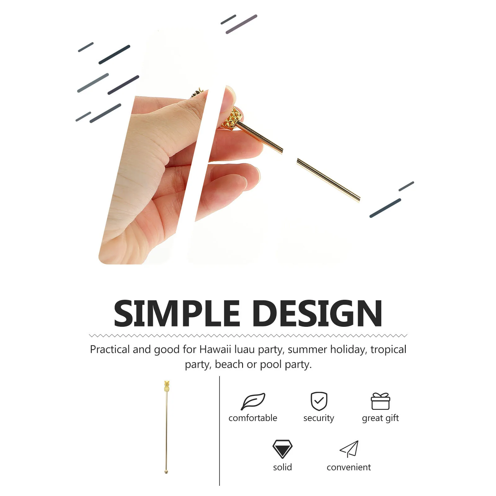 

Cocktail Stirring Rod Stainless Steel Drink Mixer Ideal for Luau Party Beach Pool Summer Holiday Swizzle Sticks Set