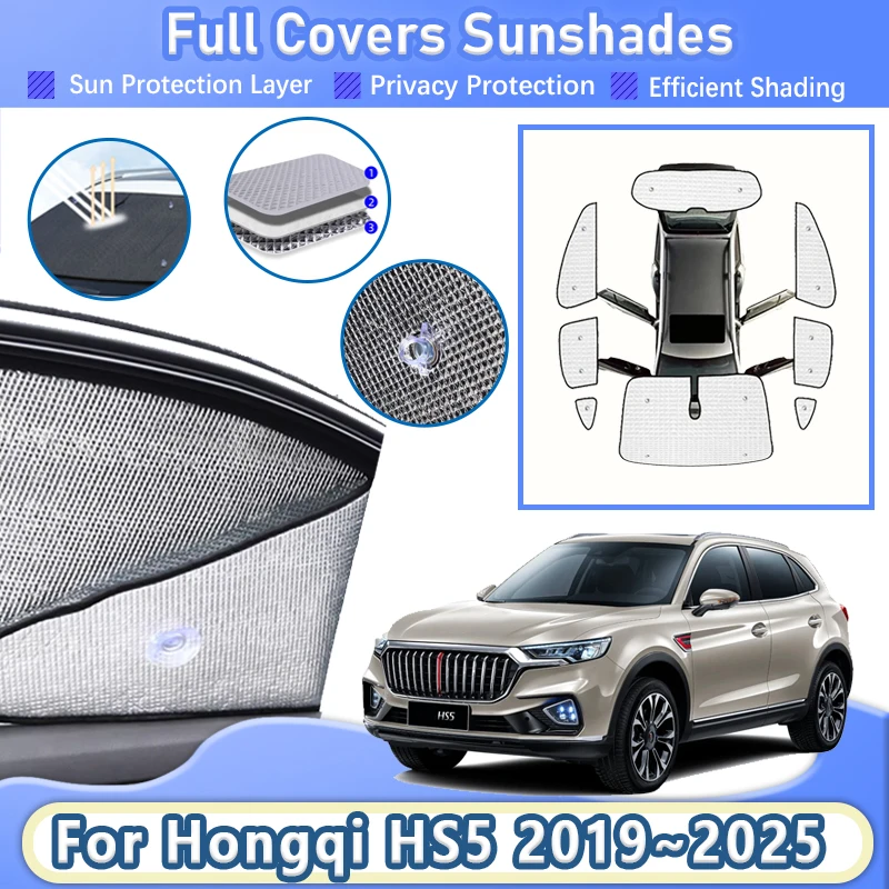 

Для Hongqi HS5 2019~2025 2021 2023 боковая солнцезащитная шторка на все окна козырек шторка на лобовое стекло защитная крышка инструменты автомобильные аксессуары