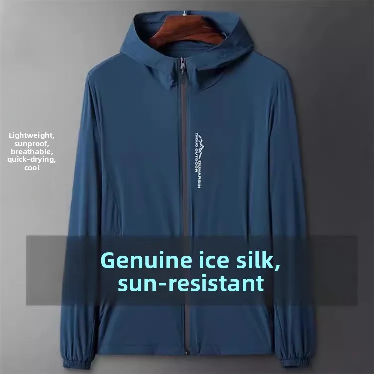 

Men's Summer Outdoor Fiing irt Lightweight Breathable Ice Silk UPF50+ UV Protection Loose Fit Long Sve Zipper Closure