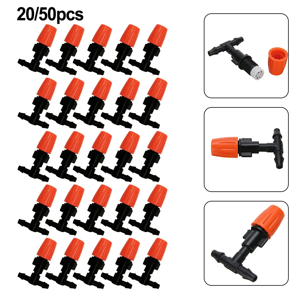 50 Pcs Micro Drip Adjustable Irrigation System Watering Sprinklers Emitter Drippers Garden Irrigation Nozzle Adjustable Dripper