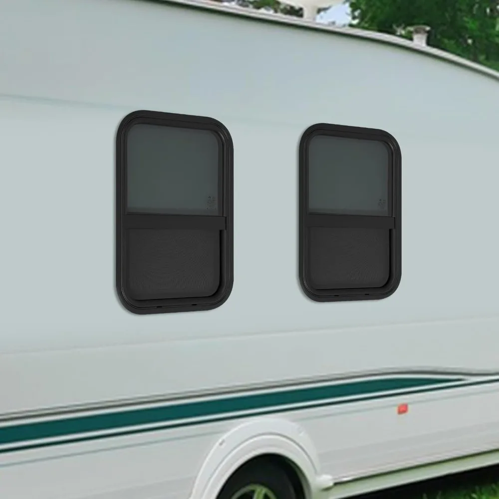 استبدال نافذة RV المنزلقة العمودية، 15 وات × 22 ساعة، مع شاشة شبكية للمركبات العتيقة
